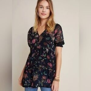 Anthropologie Floral Tunic